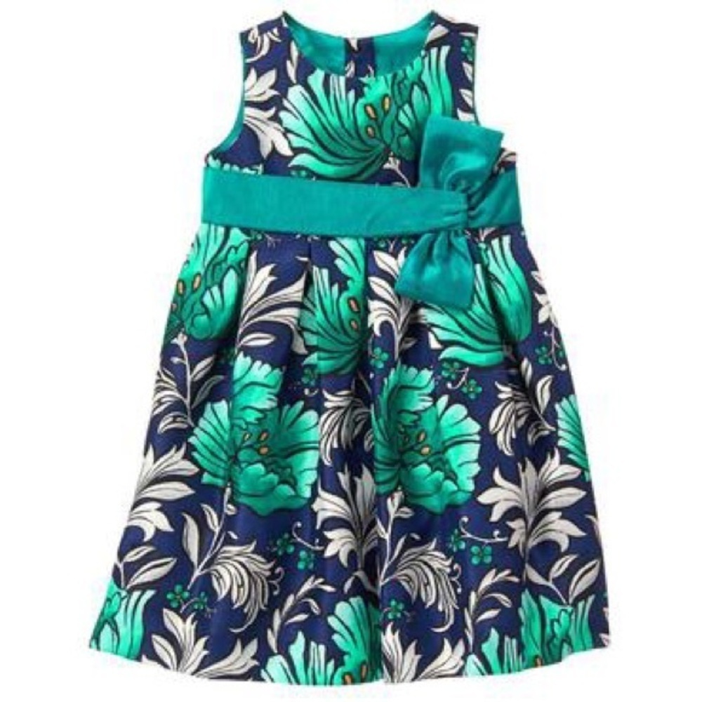 🌿GYMBOREE floral party dress emerald flower 4 NWT